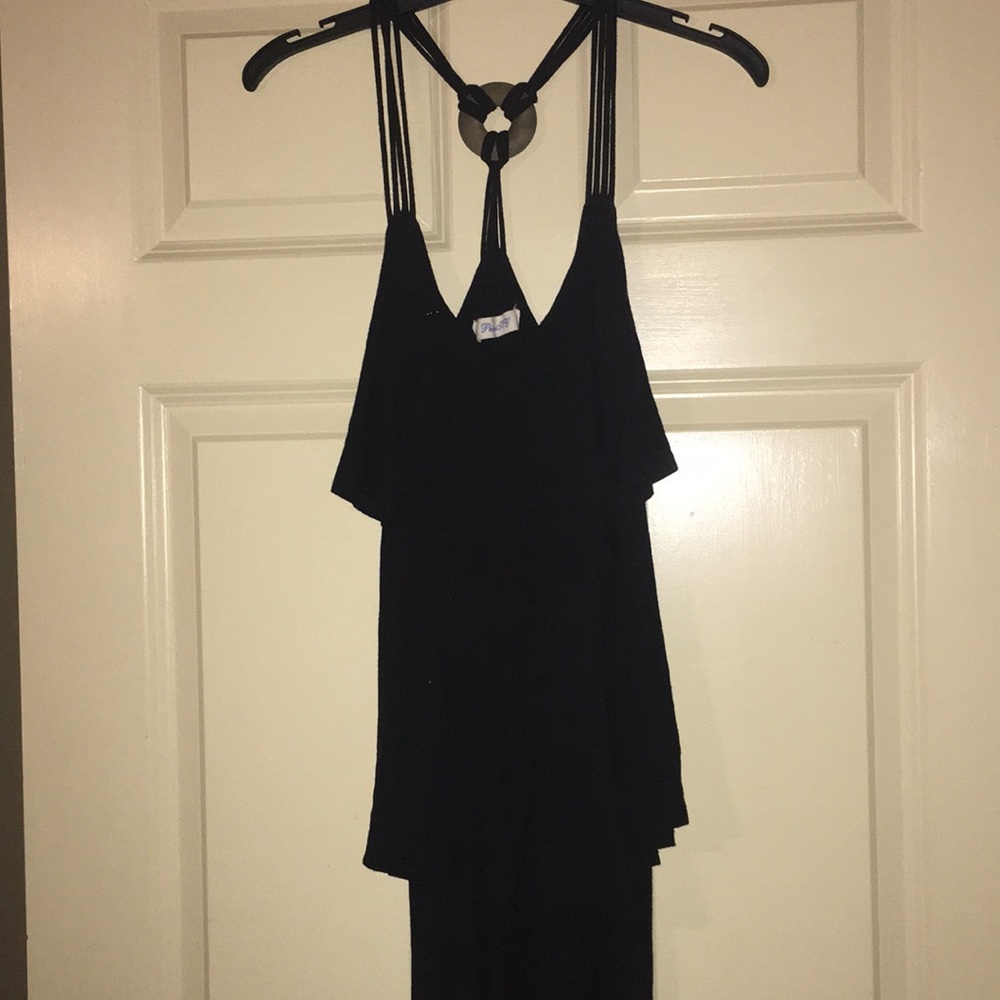 Black knit dress with adorable details